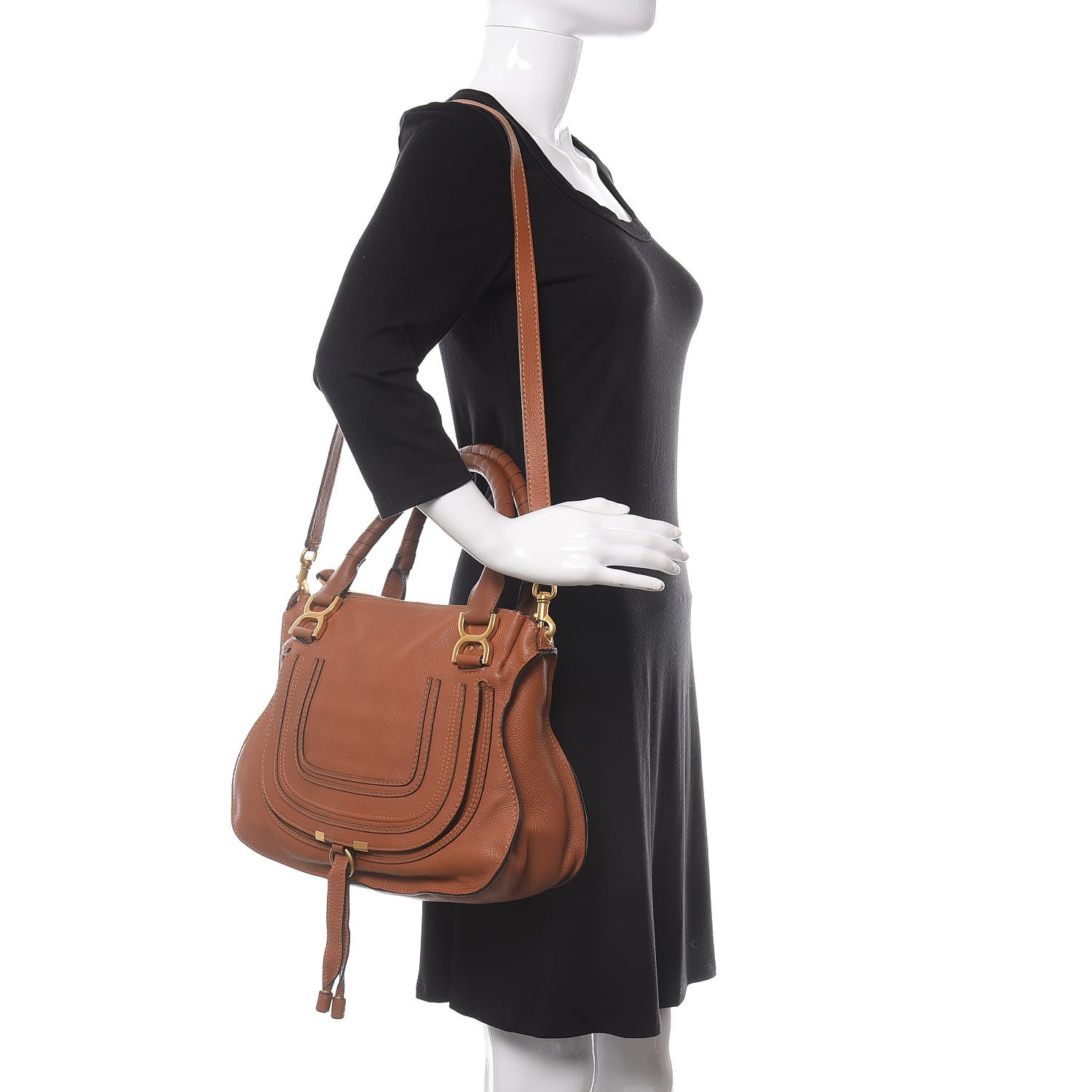 Chloe Calfskin Medium Marcie Satchel Tan 2 of 14