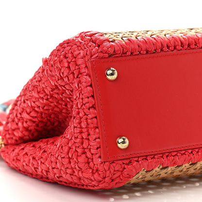 Dolce & Gabbana Woven Raffia Miss Sicily Satchel Red 9 of 10