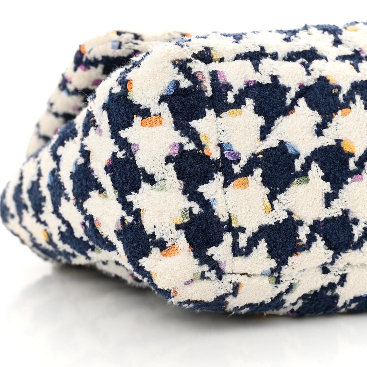 Tweed Quilted Large Chanel 19 Flap Ecru Navy Blue Multicolor