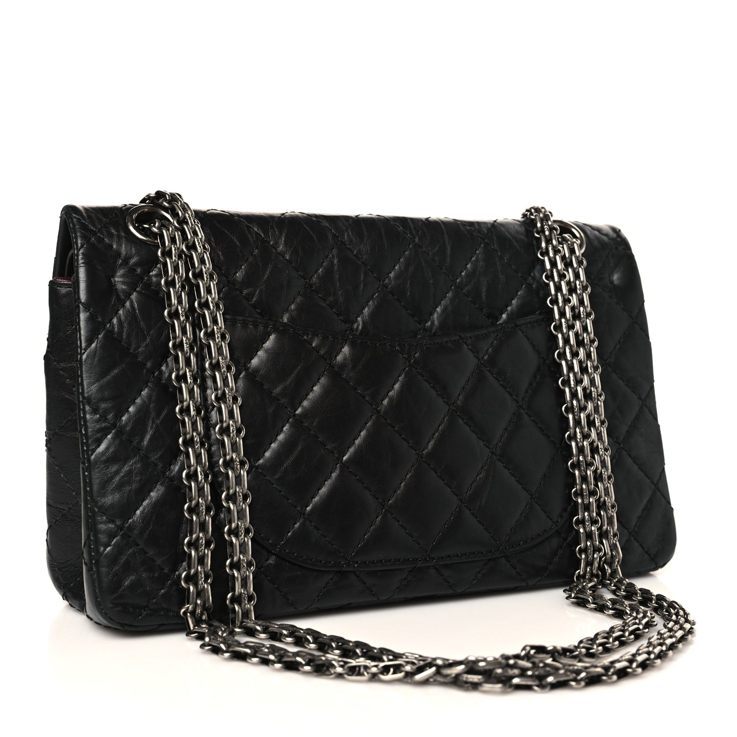 Aged Calfskin Quilted 2.55 Reissue 225 Flap Black