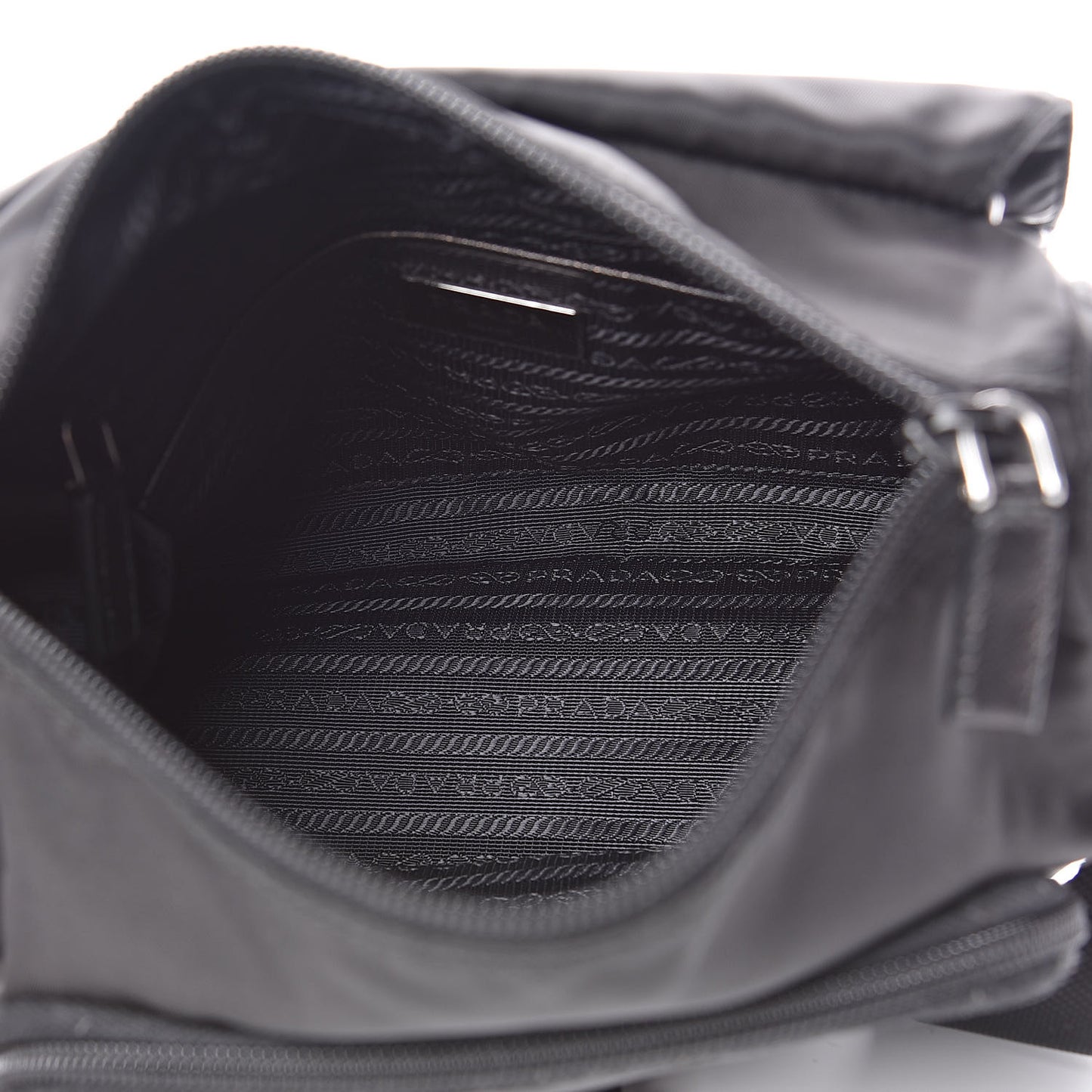 Tessuto Nylon Saffiano Messenger Bag Black