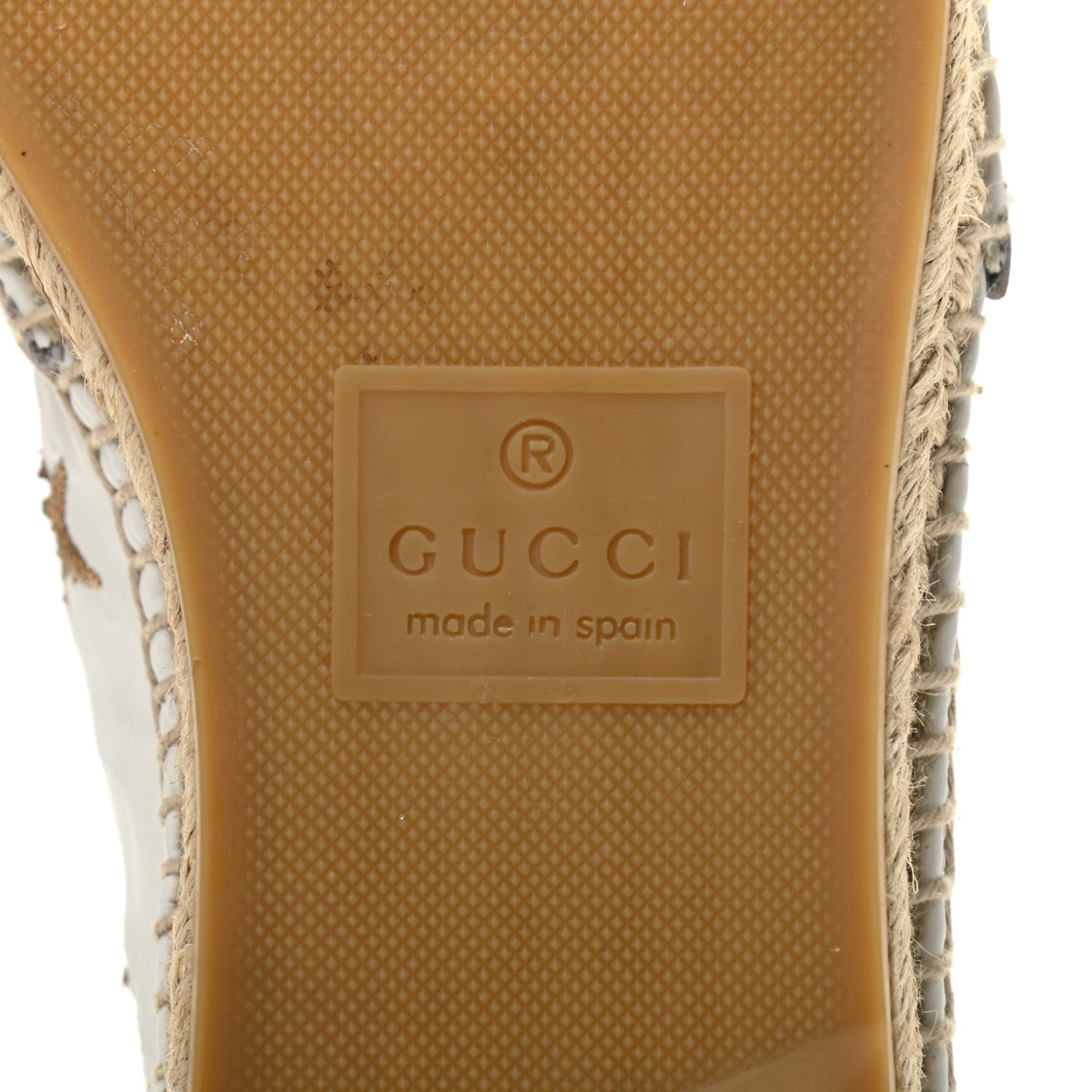 Calfskin Bee Star Embroidered Espadrilles 37 White