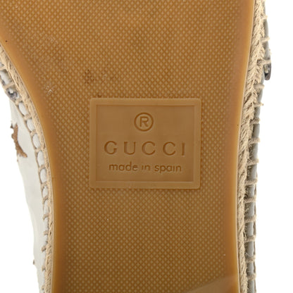 Gucci Calfskin Bee Star Embroidered Espadrilles 37 White 7 of 9