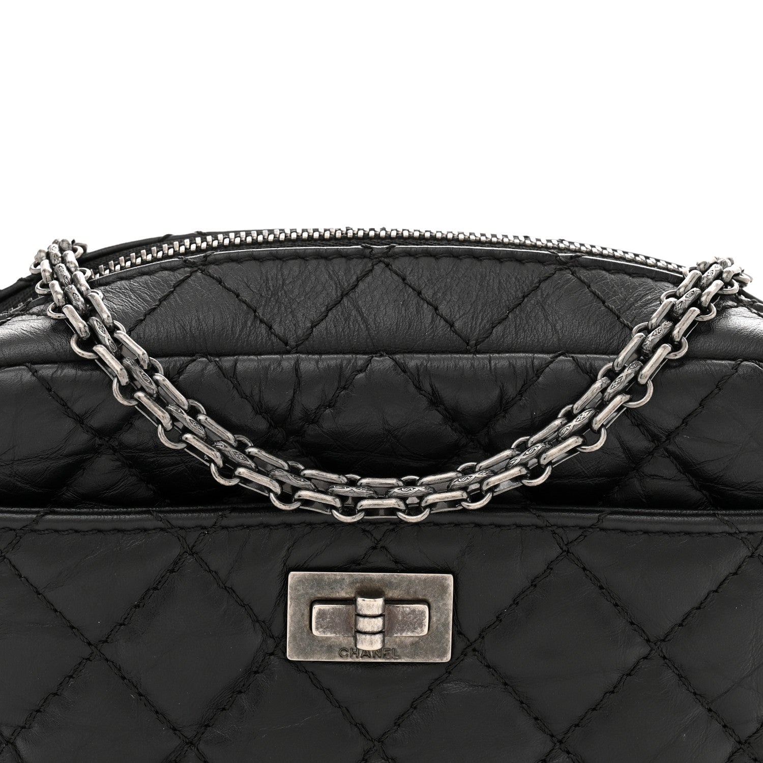 Chanel Aged Calfskin Quilted Mini Reissue Camera Case Black 6 of 9