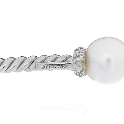 David Yurman 18K White Gold Diamond Pearl 7mm Solari Bracelet 4 of 5