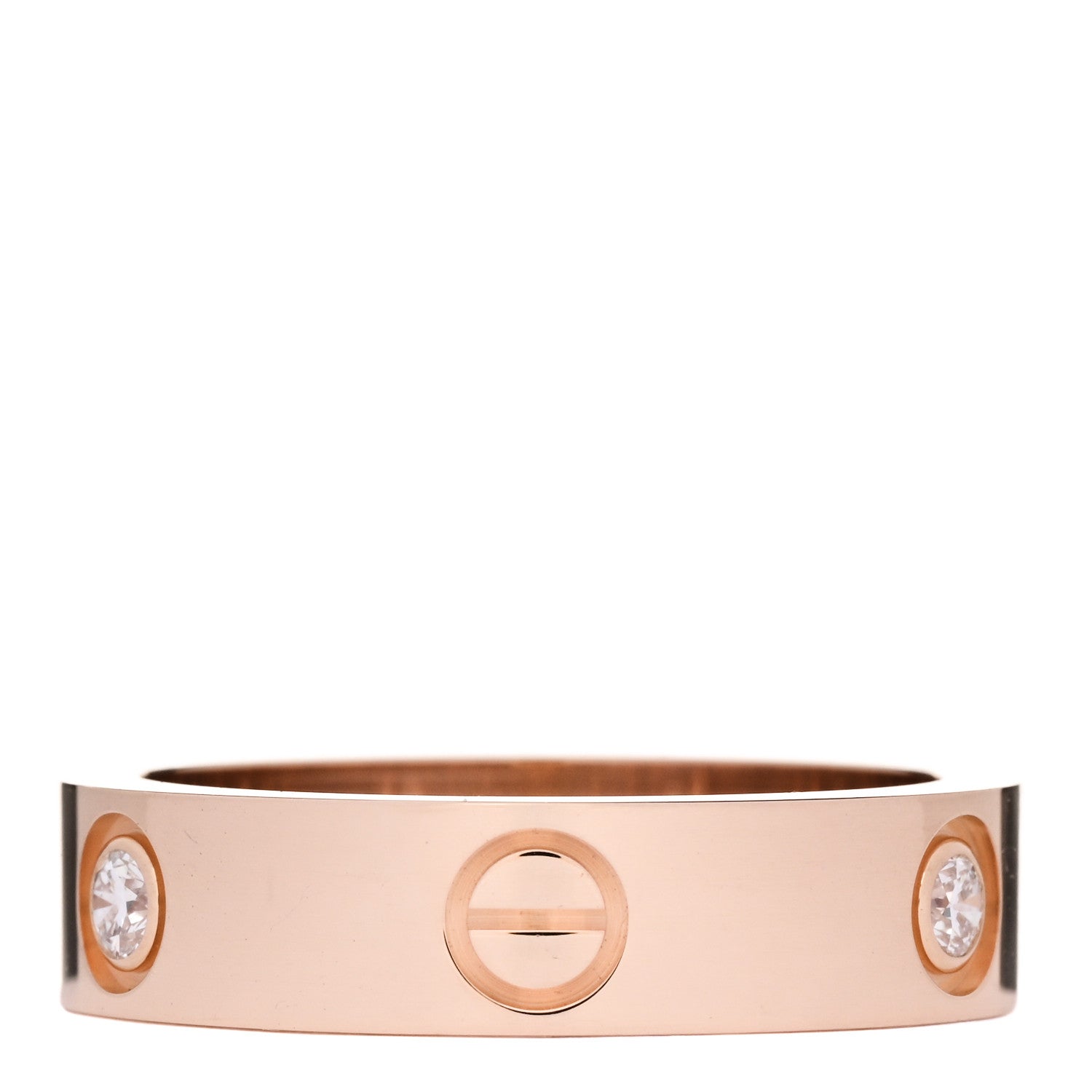 Cartier 18K Pink Gold 3 Diamond 5.5mm LOVE Ring 59 8.75 3 of 4