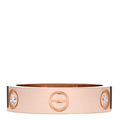 Cartier 18K Pink Gold 3 Diamond 5.5mm LOVE Ring 59 8.75 3 of 4