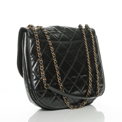 Chanel Aged Glazed Calfskin Quilted Large Bubble CC Flap Black 3 of 7