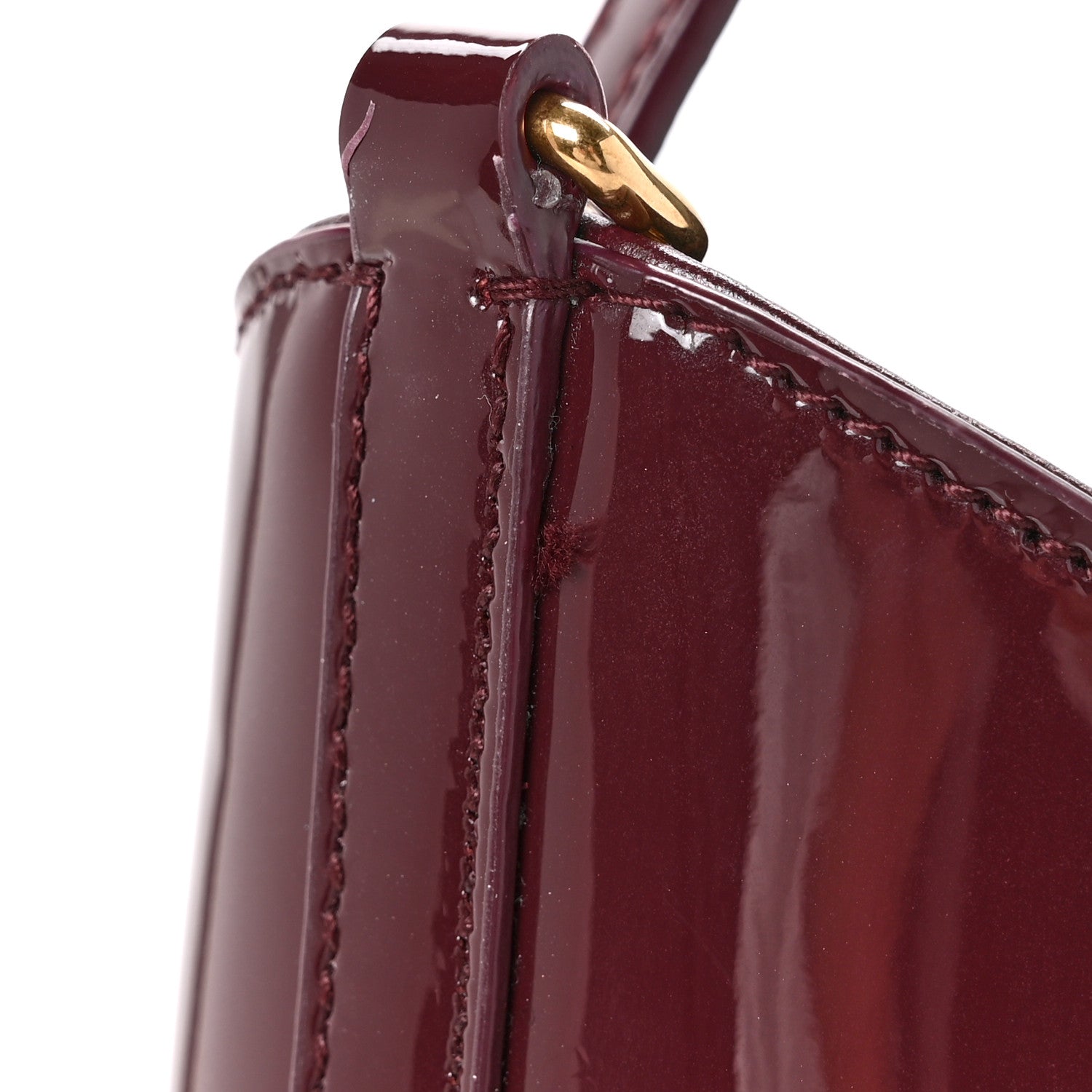 Saint Laurent Patent Calfskin Rendez-Vous Hobo Dark Red Wine 12 of 12