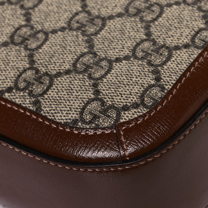 Gucci GG Supreme Monogram Web Mini Horsebit 1955 Shoulder Bag Beige Brown Sugar 12 of 13