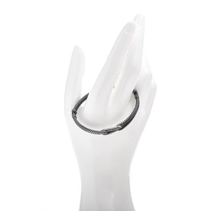 David Yurman Darkened Sterling Silver Diamond 7mm Mini Loop Labyrinth Bracelet 2 of 4