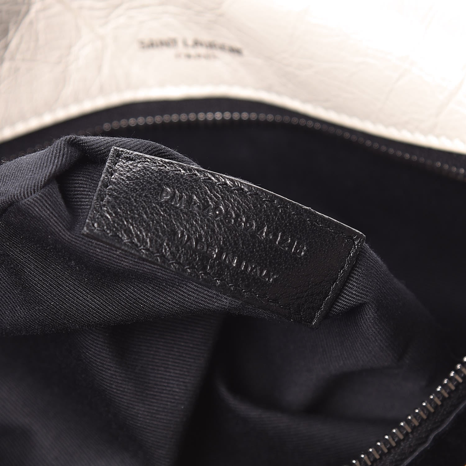 Saint Laurent Crinkled Calfskin Matelasse Monogram Medium Niki Chain Satchel Ivory 8 of 10