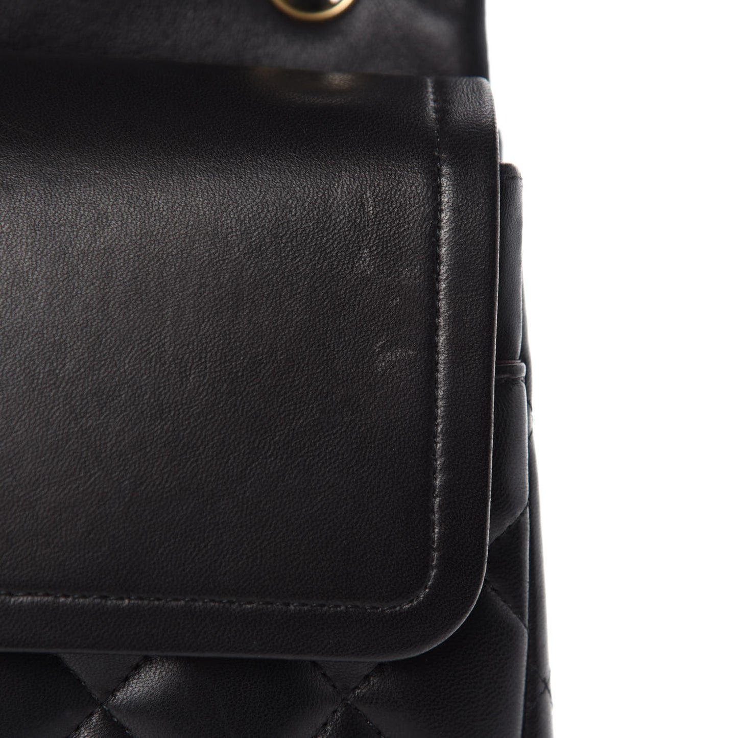Lambskin Quilted Jumbo Double Flap Black