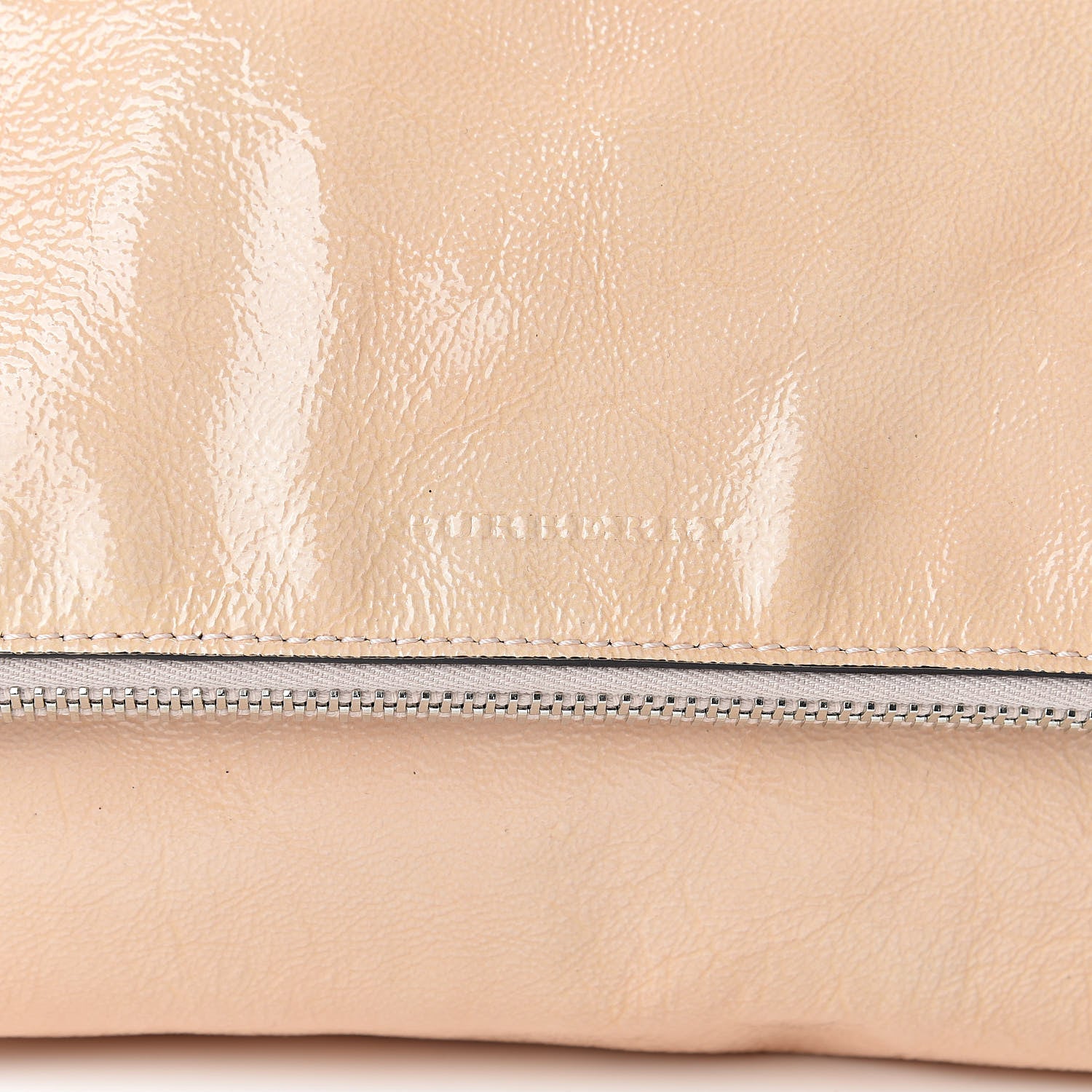 Burberry Patent Fold Over Crossbody Beige 9 of 11