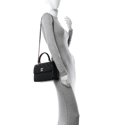 Chanel Lambskin Quilted Small Trendy CC Dual Handle Flap Bag Black 2 of 11