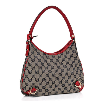 Gucci Monogram Medium Abbey D Ring Hobo Navy Red 2 of 9