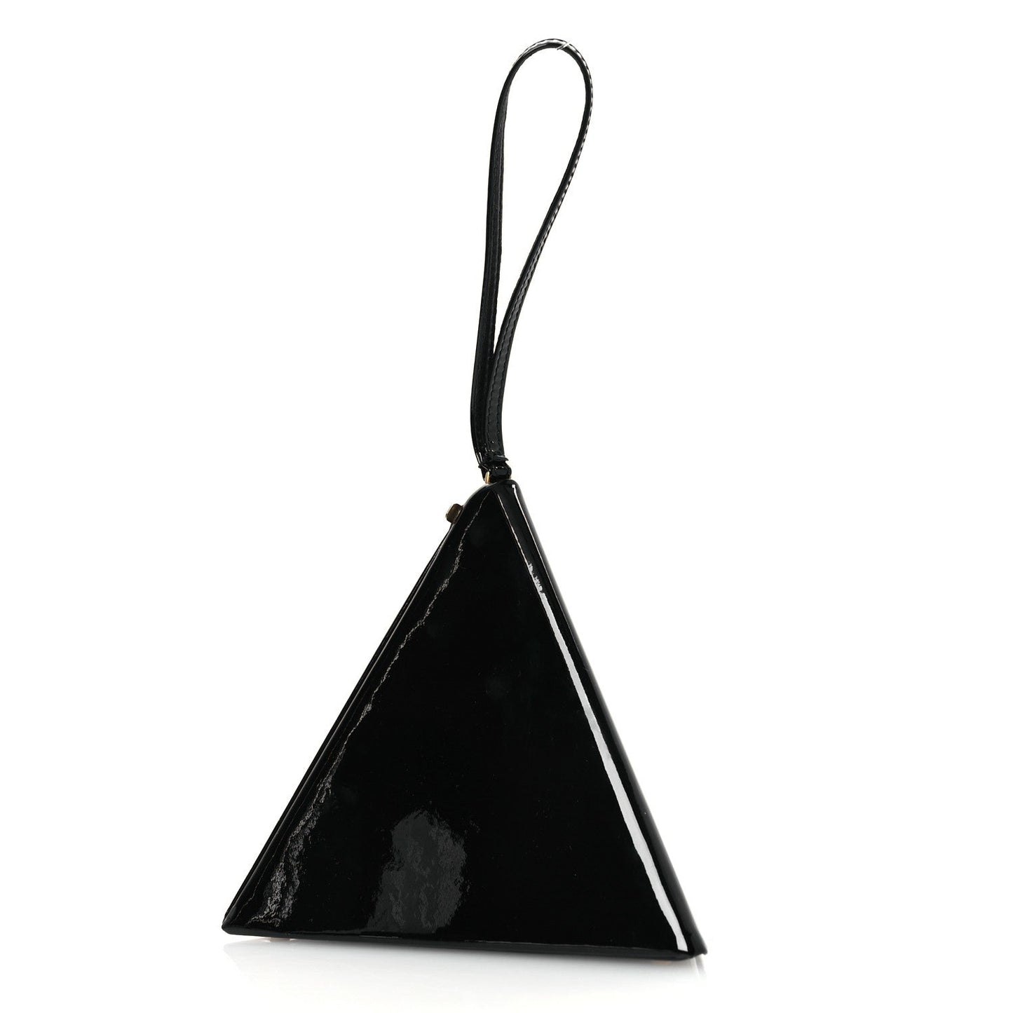 Patent Pyramid Clutch Black