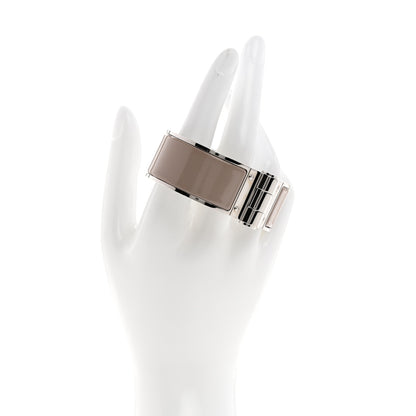 Hermes Enamel Charniere Uni Wide Hinged Bracelet M Marron Glace 2 of 5
