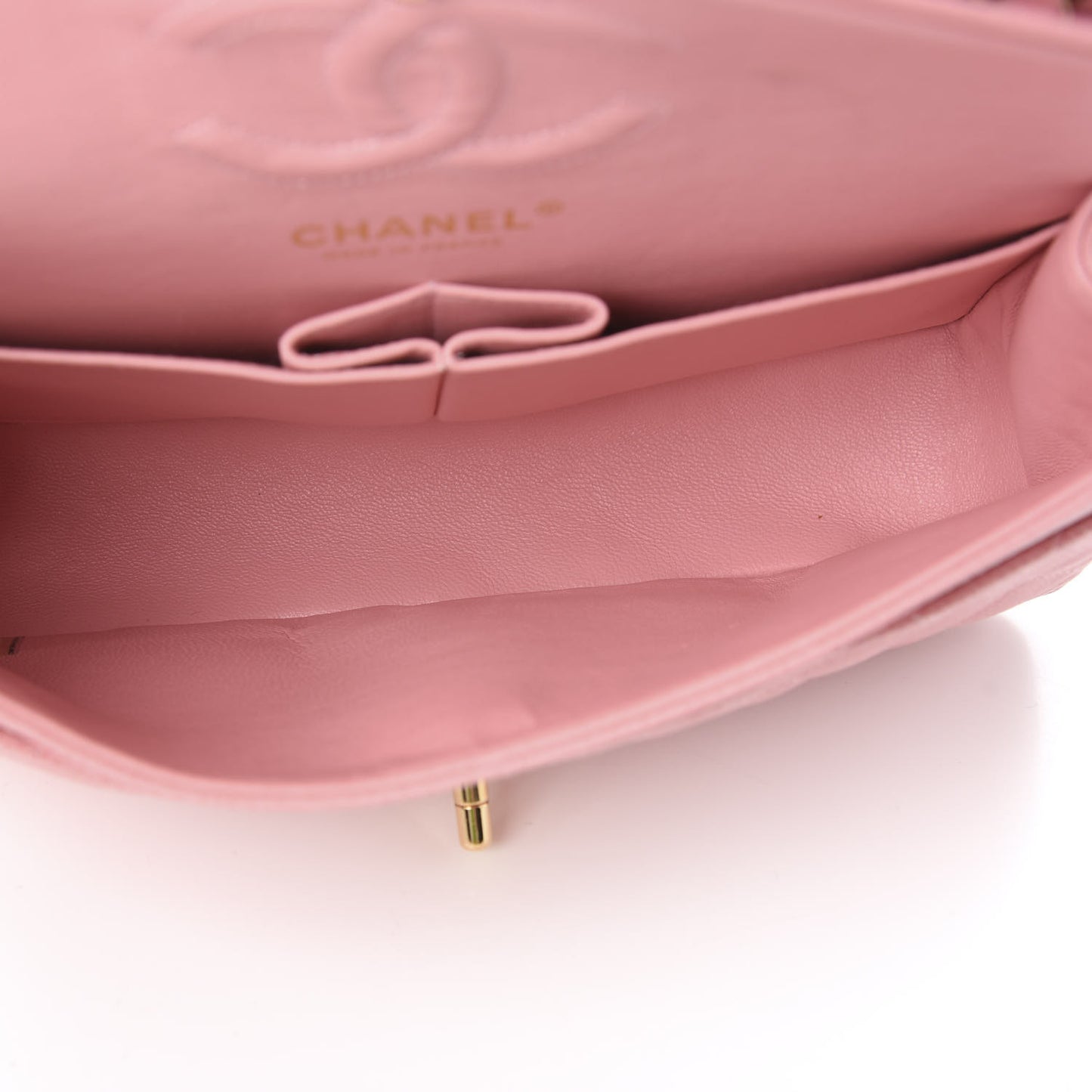 Caviar Quilted Small Double Flap Pink