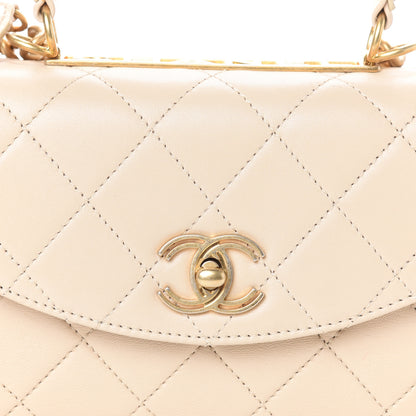 Chanel Lambskin Quilted Small Trendy Spirit Top Handle Bag Beige 8 of 10