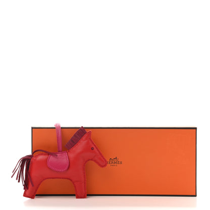 Hermes Milo Lambskin Grigri Rodeo Horse Bag Charm GM Rouge Indien Rubis Rose Mexico 4 of 4