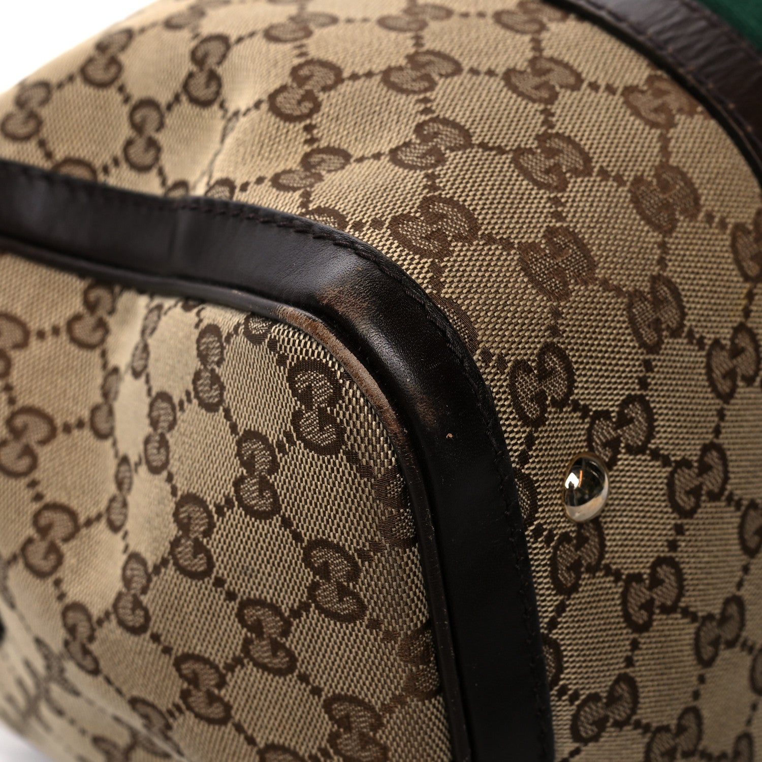 Gucci Monogram Vintage Web Medium Boston Dark Brown 9 of 17