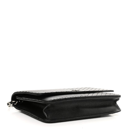 Chanel Caviar Chevron Quilted Wallet On Chain WOC Black 4 of 13