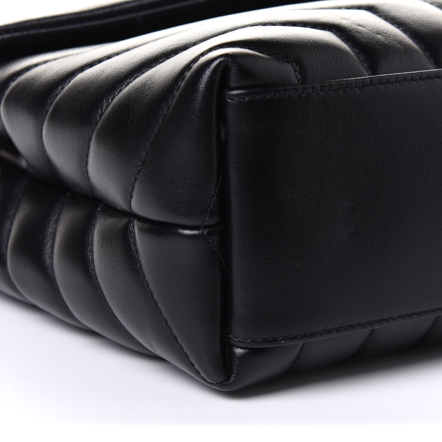 Calfskin Y Quilted Monogram Small Loulou Chain Satchel Black