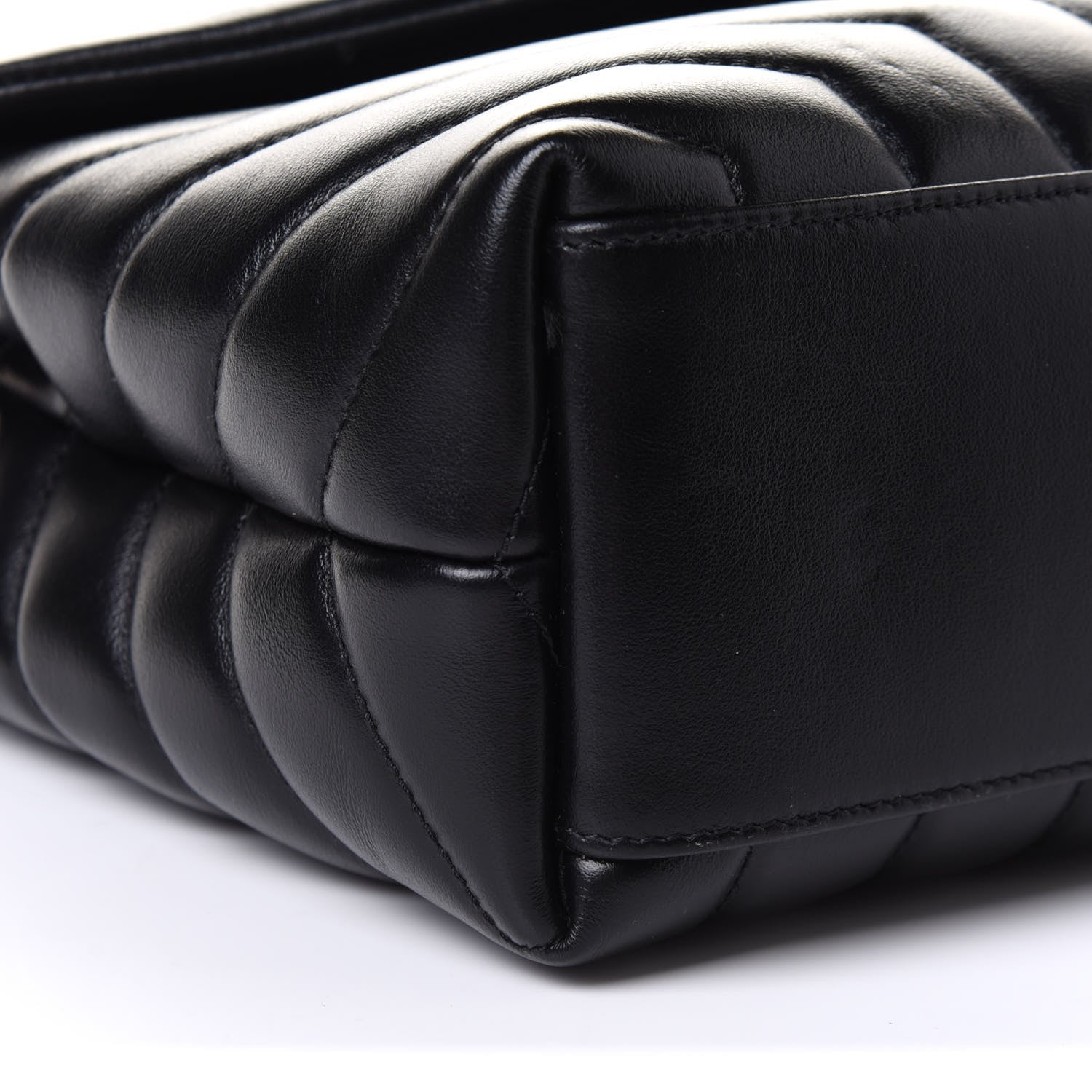 Saint Laurent Calfskin Y Quilted Monogram Small Loulou Chain Satchel Black 9 of 10