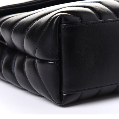 Saint Laurent Calfskin Y Quilted Monogram Small Loulou Chain Satchel Black 9 of 10