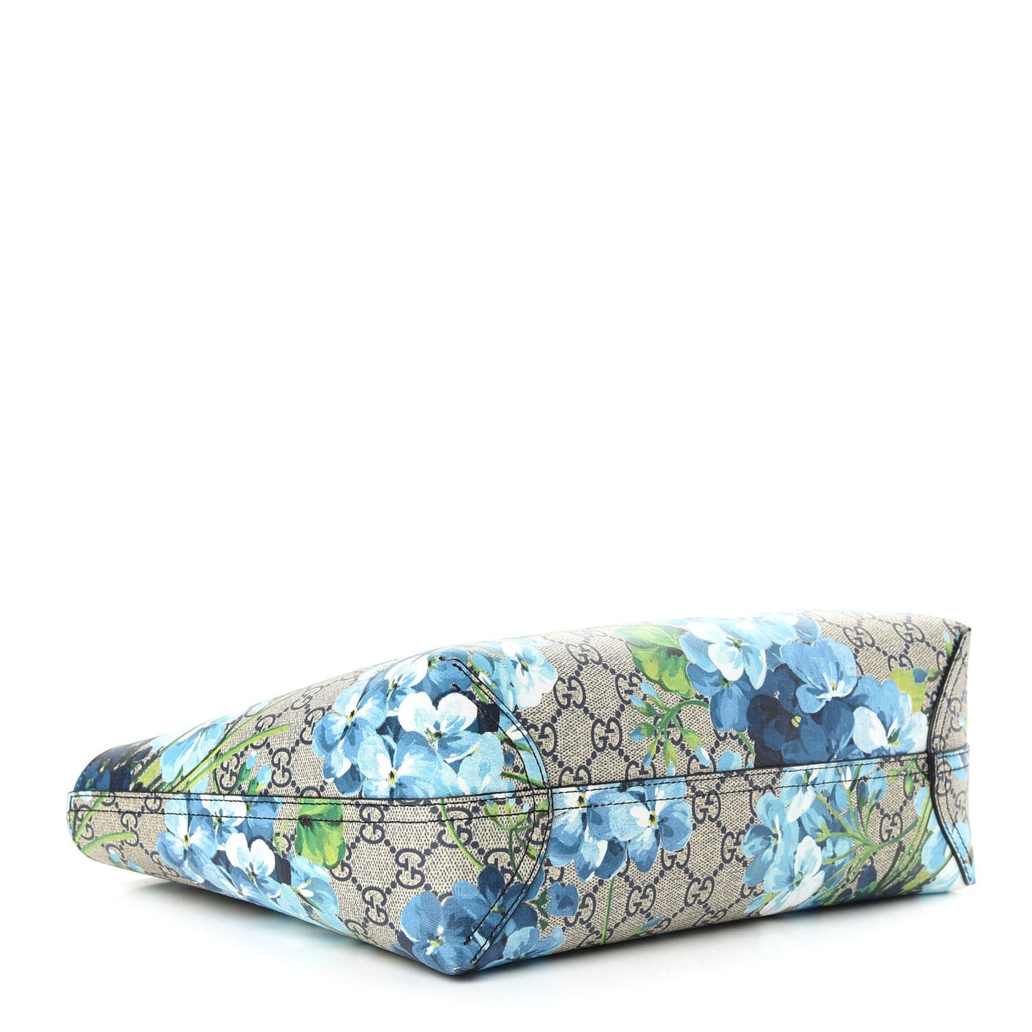 GG Supreme Monogram Blooms Small Reversible Tote Beige Blue Navy