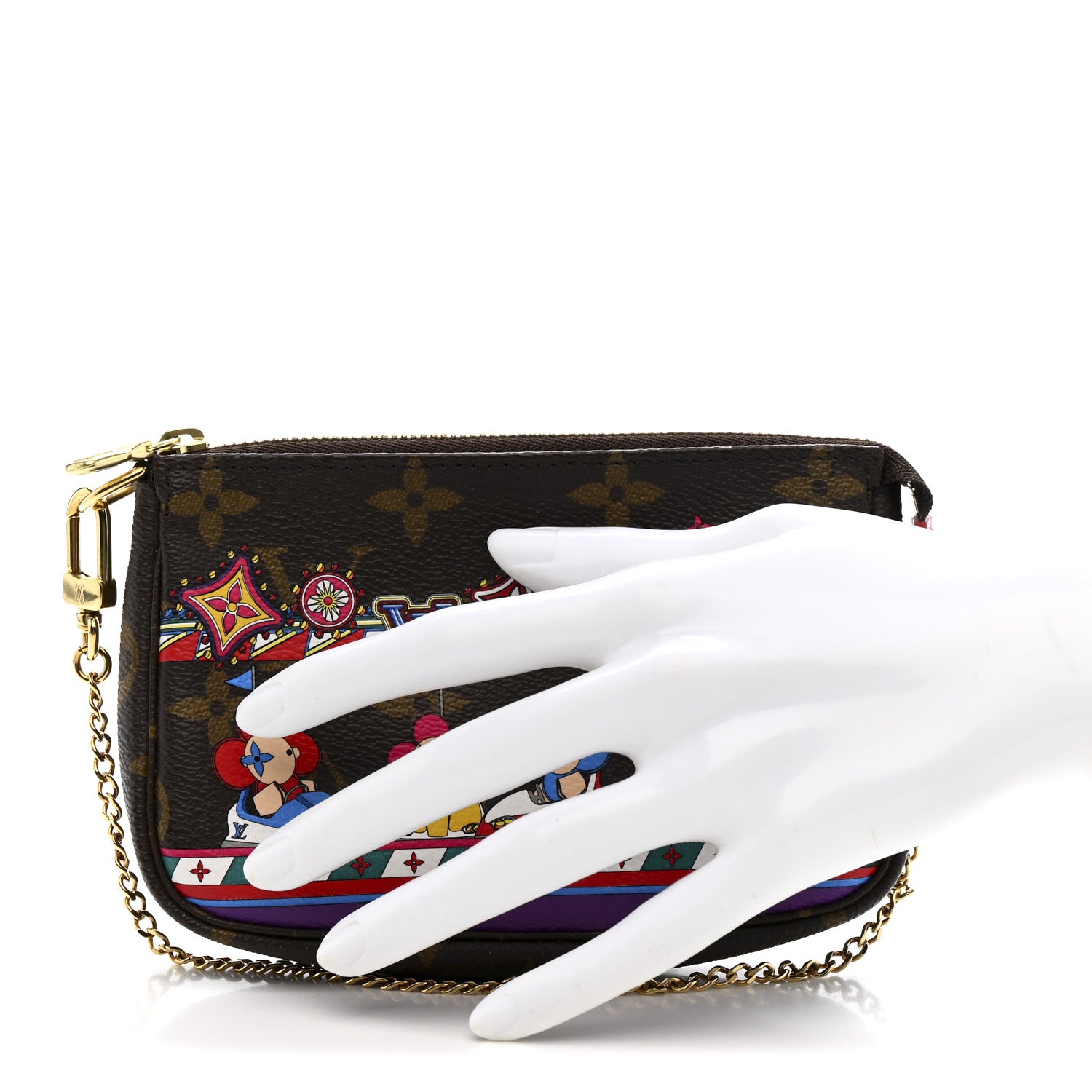 Louis Vuitton Monogram 2020 Christmas Animation Bumper Cars Mini Pochette Accessories Coquelicot 2 of 10