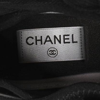 Chanel Velvet Calfskin Mixed Fibers CC Sneakers 38 Black 7 of 9