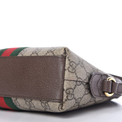 Gucci GG Supreme Monogram Textured Dollar Calfskin Web Small Ophidia Dome Shoulder Bag Beige Ebony New Acero 7 of 10