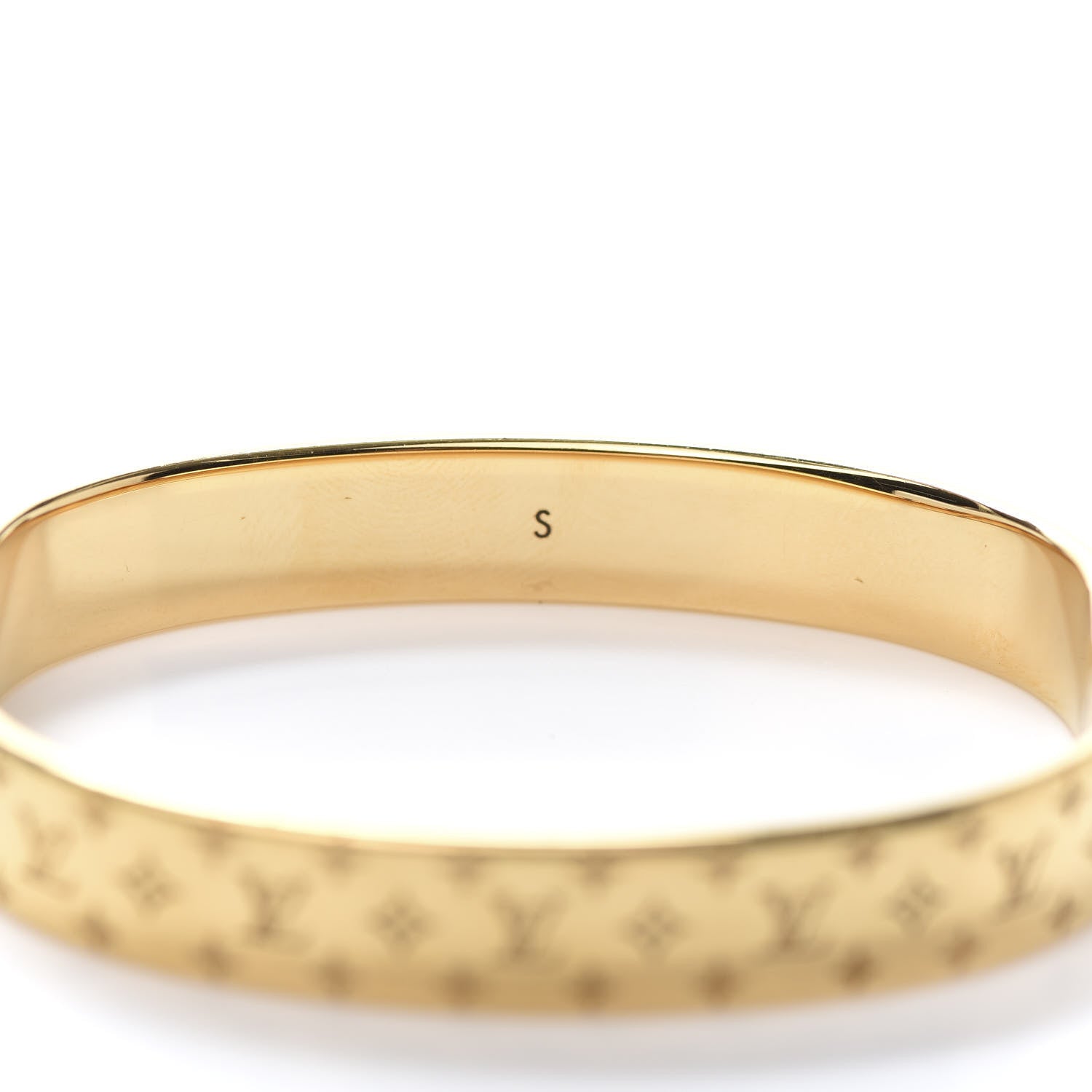 Louis Vuitton Brass Monogram Nanogram Cuff S Gold 4 of 8