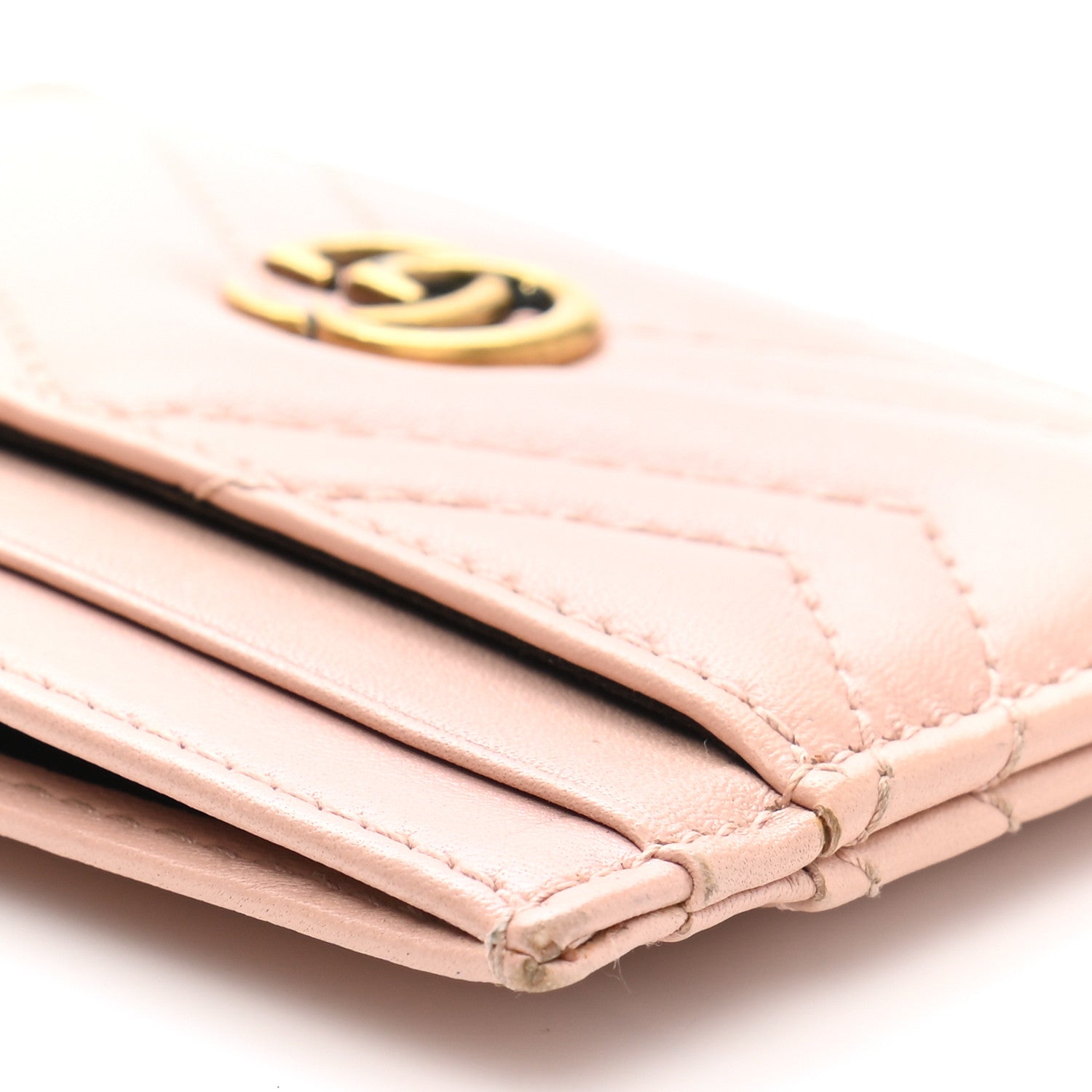 Gucci Calfskin Matelasse GG Marmont Card Holder Perfect Pink 9 of 10