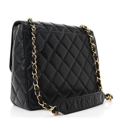 Chanel Caviar Quilted XL Single Flap Black 3 of 12