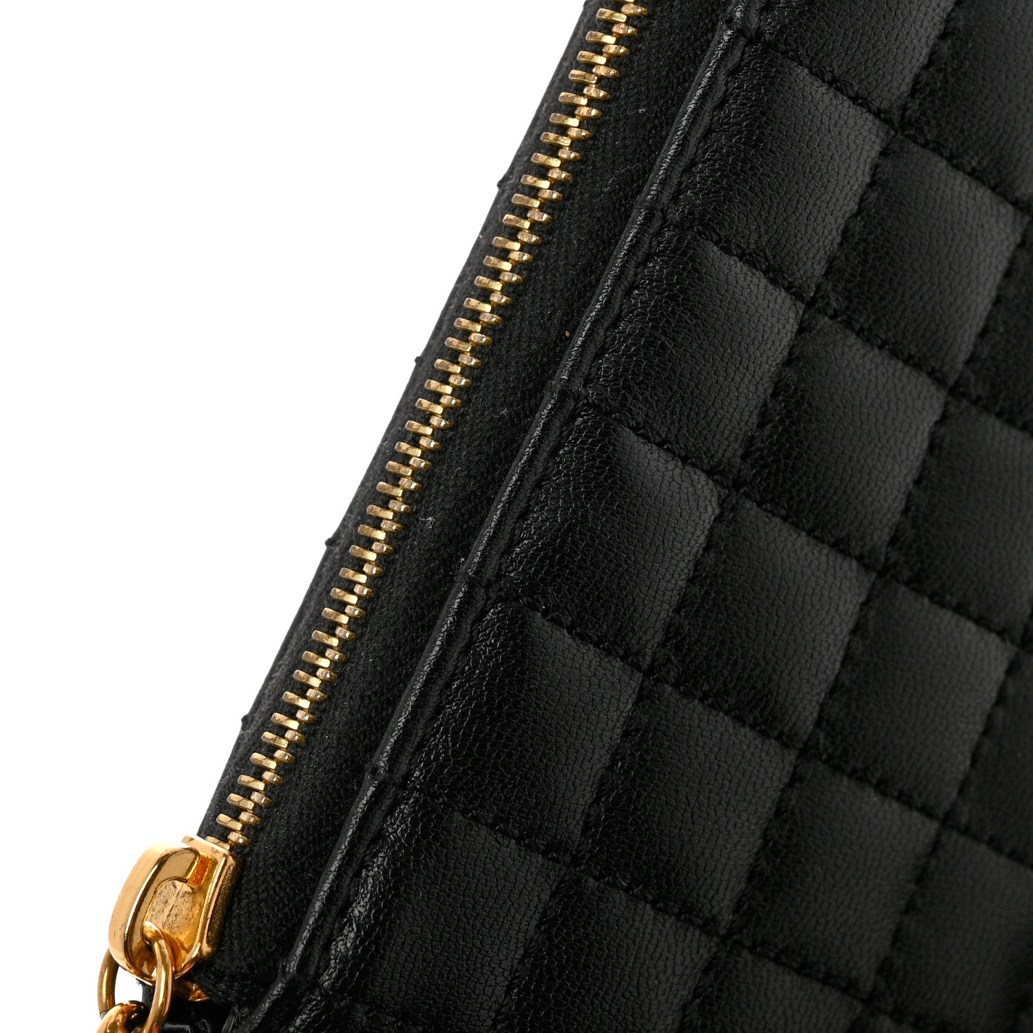 Celine Calfskin Quilted C Charm Coin Card Pouch Black 10 of 11