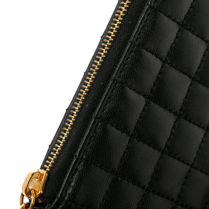Celine Calfskin Quilted C Charm Coin Card Pouch Black 10 of 11