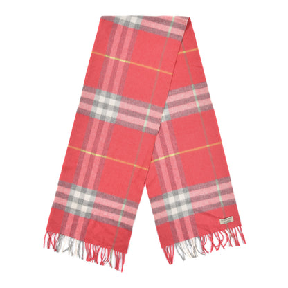 Burberry Cashmere Giant Check Fringe Scarf Pink 2 of 3