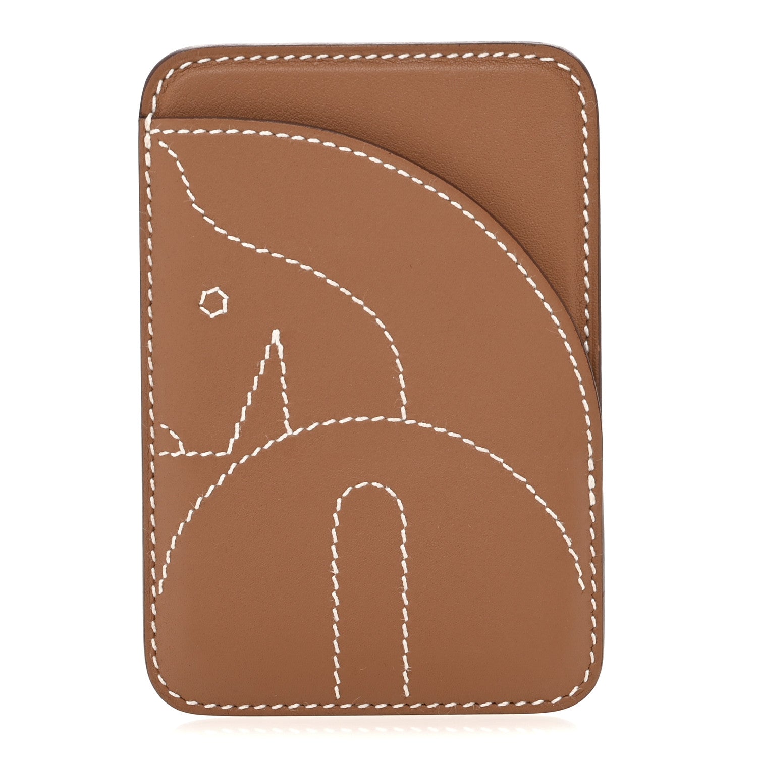 Hermes Swift Stitched Cheval MagSafe Card Holder Gold 1 of 8