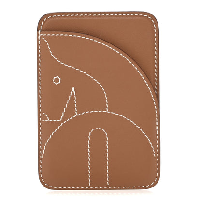 Hermes Swift Stitched Cheval MagSafe Card Holder Gold 1 of 8