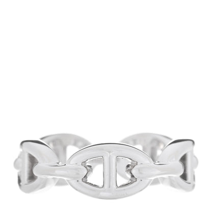 Hermes Sterling Silver PM Chaine d'Ancre Enchainee Band Ring 55 7.25 1 of 9