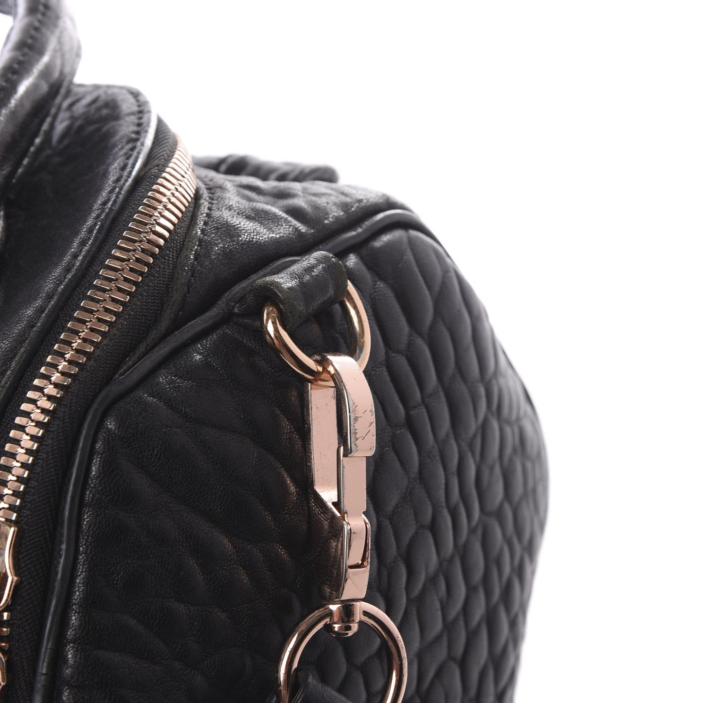 Pebbled Lambskin Rockie Black Rose Gold Hardware