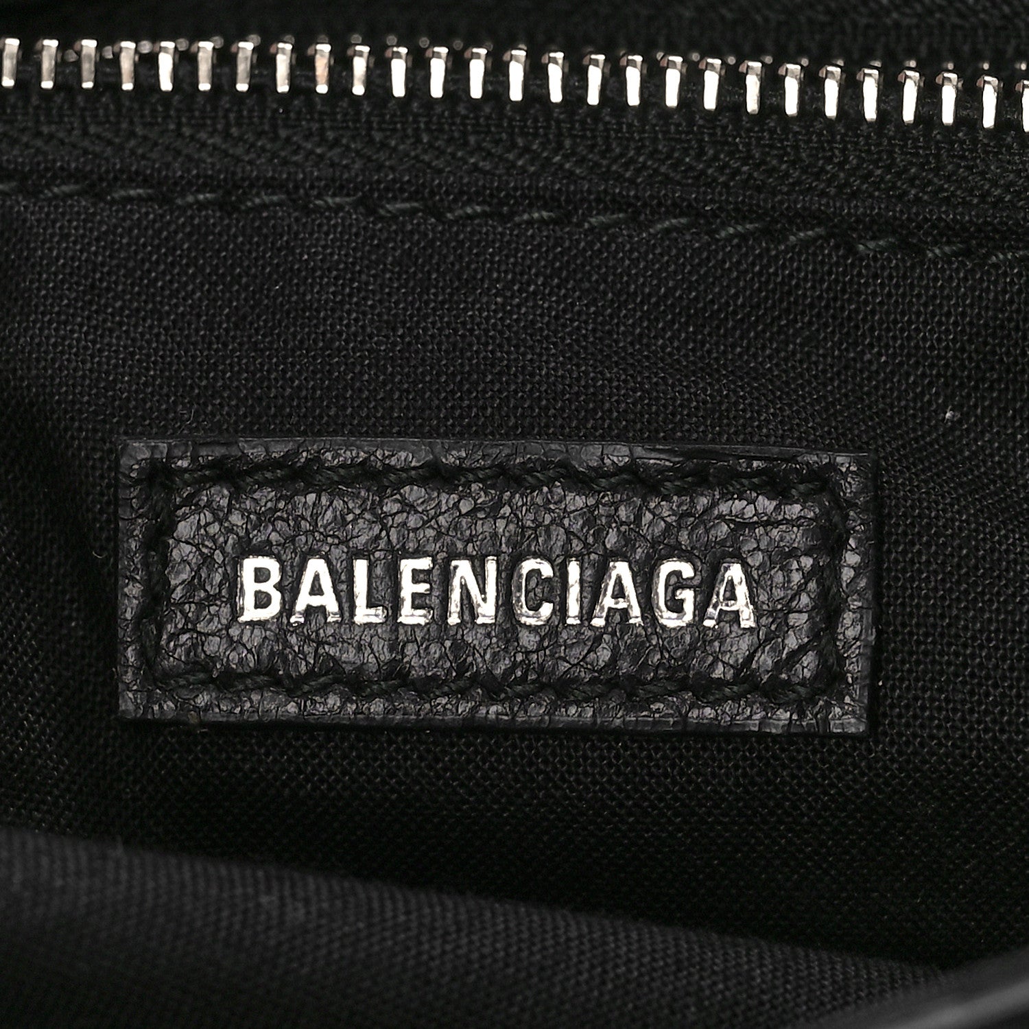Balenciaga Agneau Classic Silver Hardware S City Logo Strap Black White 5 of 7