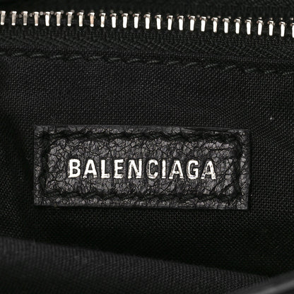 Balenciaga Agneau Classic Silver Hardware S City Logo Strap Black White 5 of 7