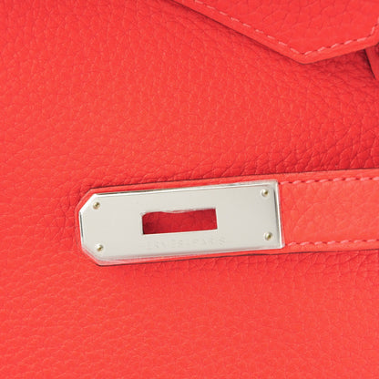 Hermes Taurillon Clemence Birkin 35 Rouge Pivoine 8 of 24