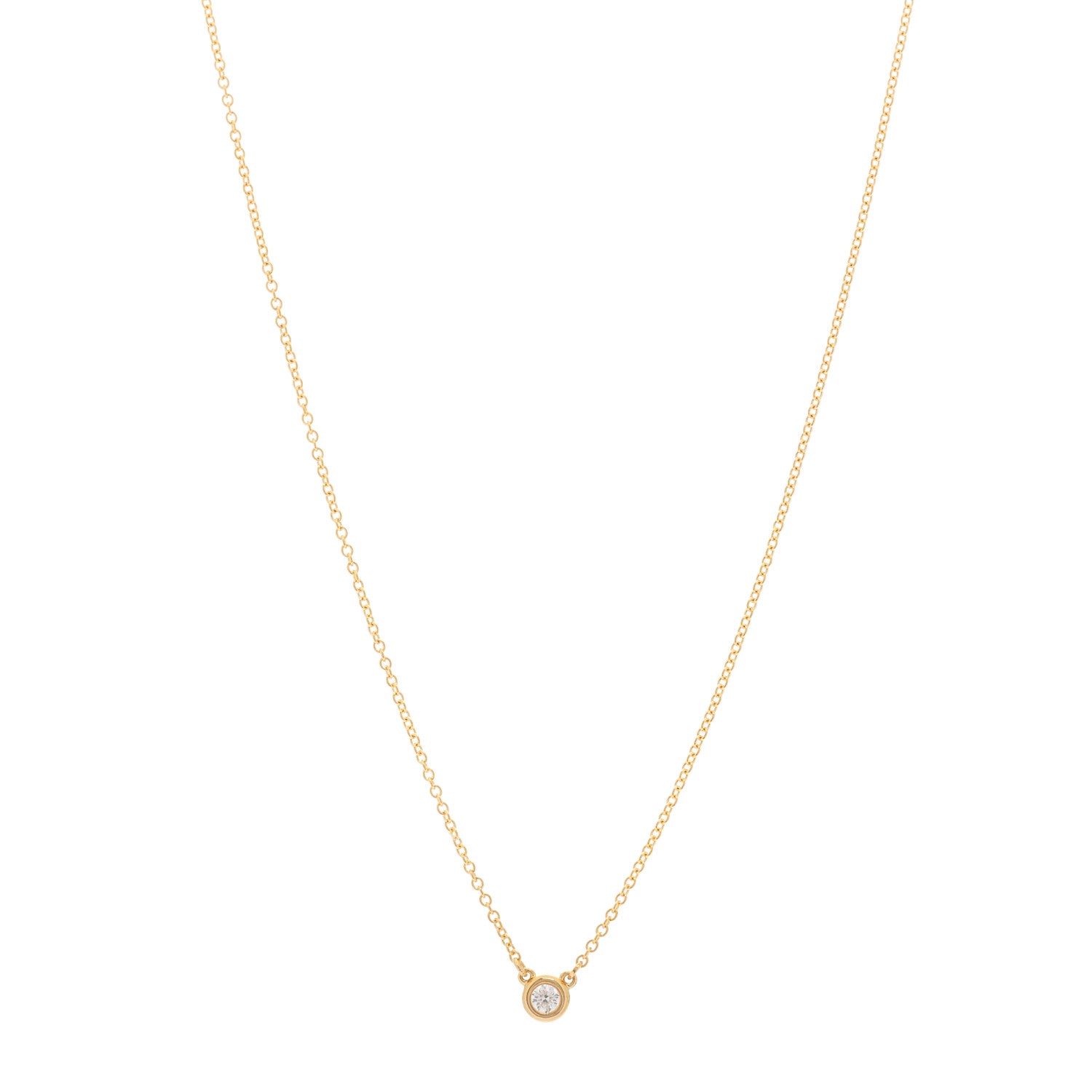 Tiffany 18K Rose Gold Diamond .07ct Elsa Peretti Diamonds by the Yard Pendant Necklace 1 of 4