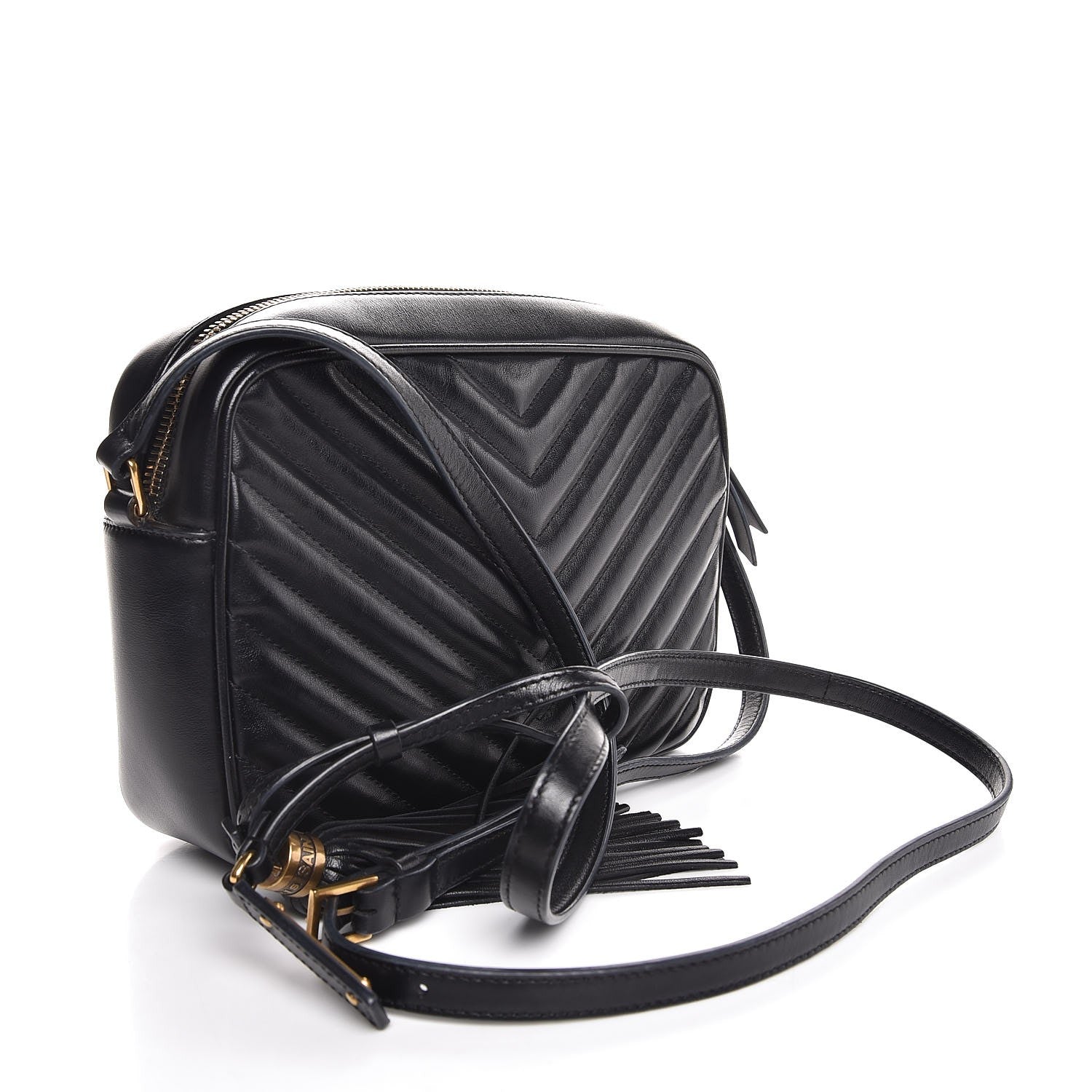 Saint Laurent Calfskin Matelasse Monogram Lou Camera Bag Black 3 of 11