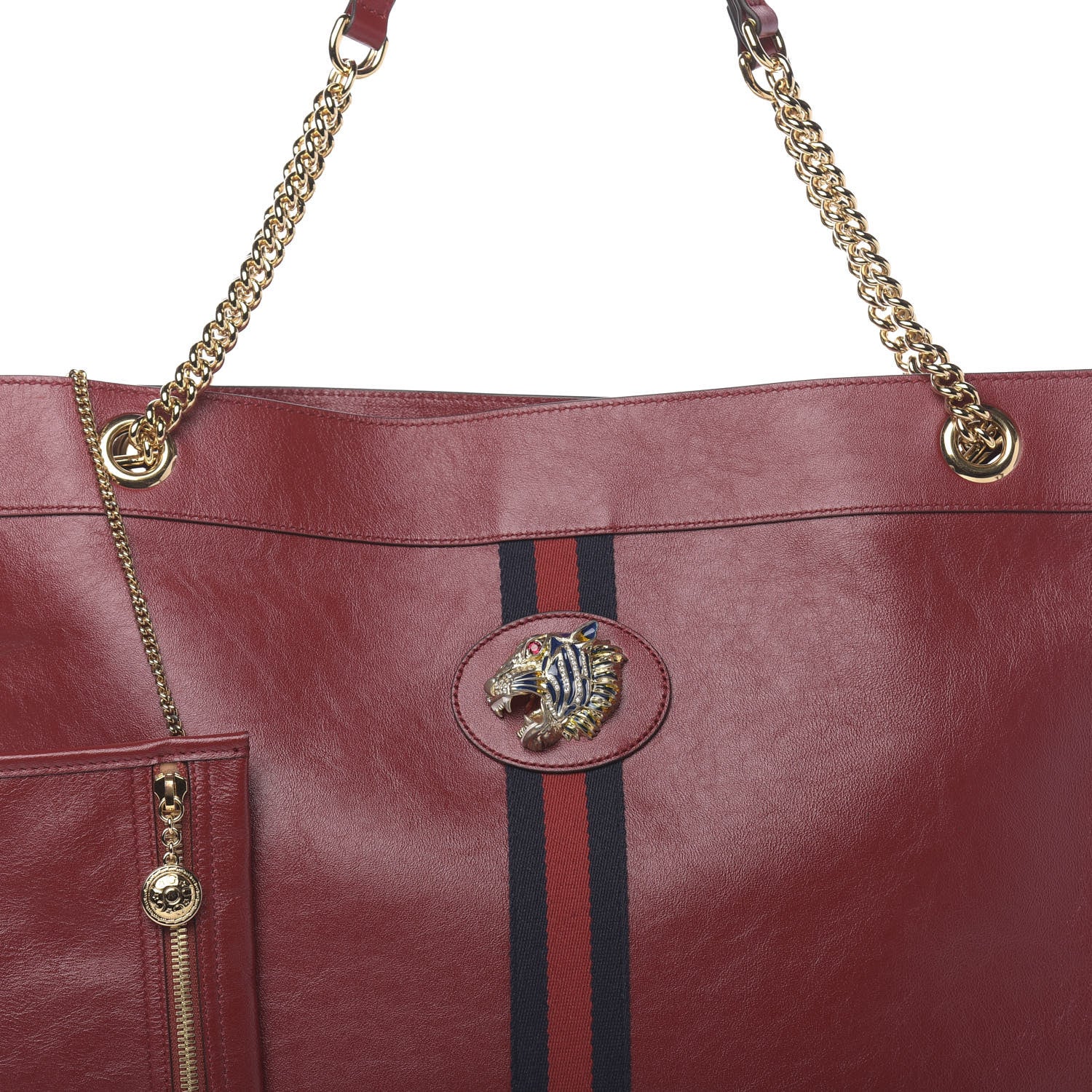 Gucci Calfskin Large Rajah Chain Tote Romantic Cherry 8 of 10